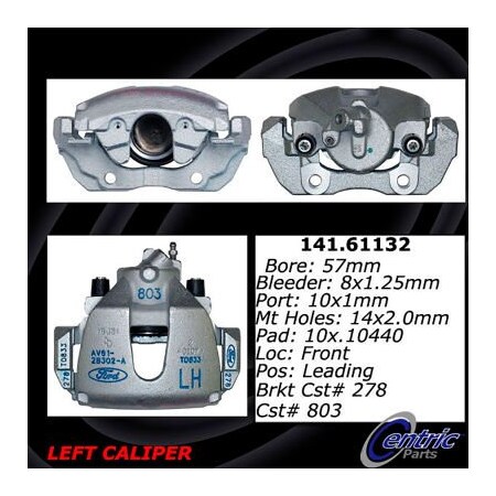 Centric Semi-Loaded Brake Caliper, Parts, 141.61132 141.61132